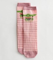 New Look Mid Pink Stripe Baby Yoda Socks